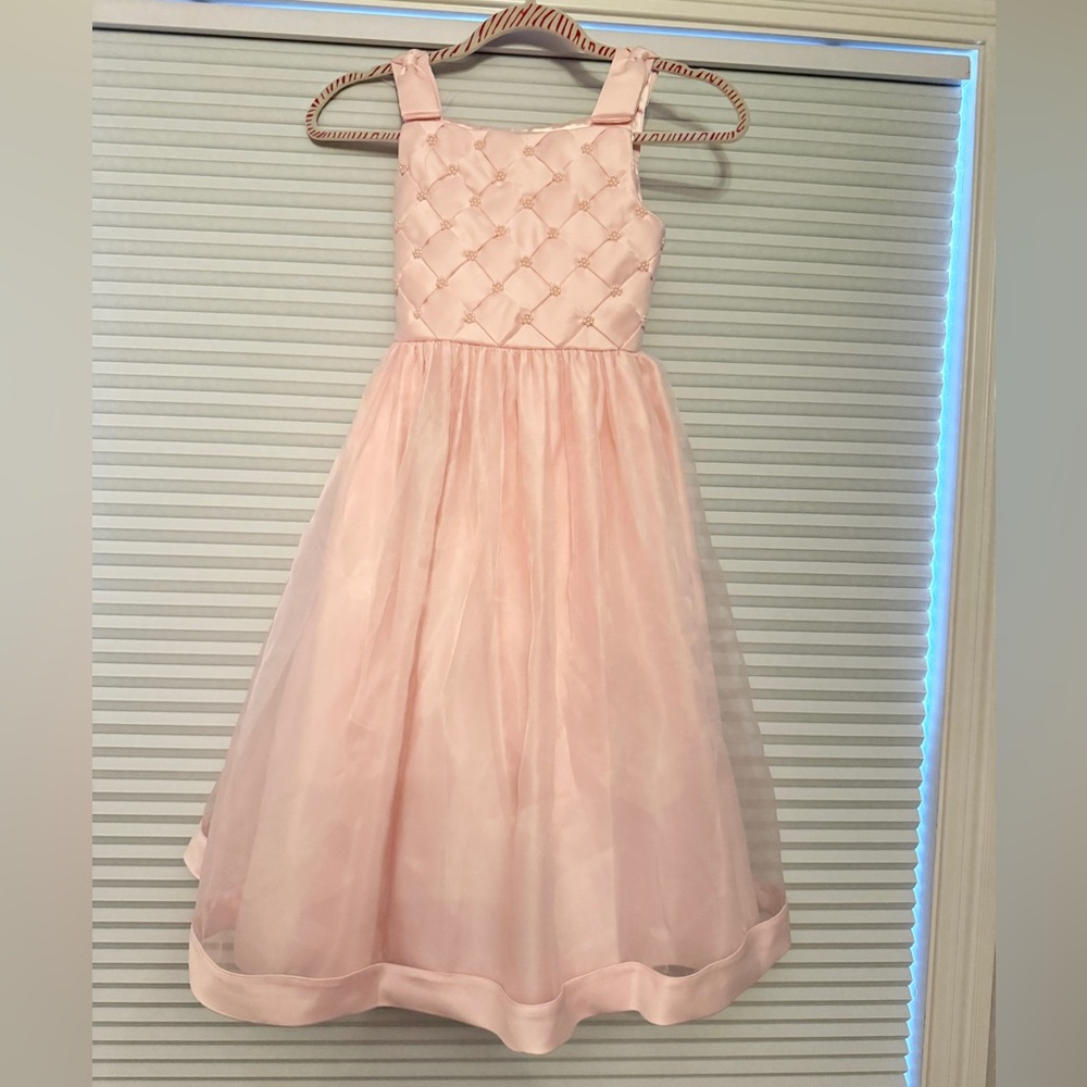 Cinderella Pink Quilted Bodice Tulle Formal Dress